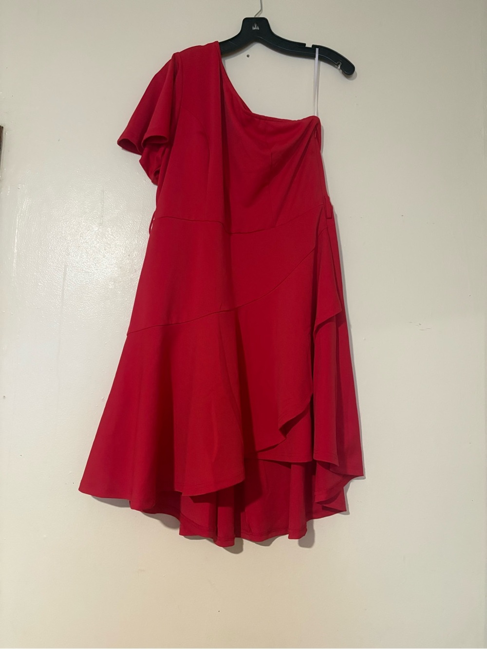 Grace Karin Vibrant Red One-Shoulder Ruffle Cocktail Dress